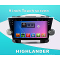 Sistema Android Carro DVD GPS Player para Highlander 9 polegadas Touch Screen com Bluetooth / MP4